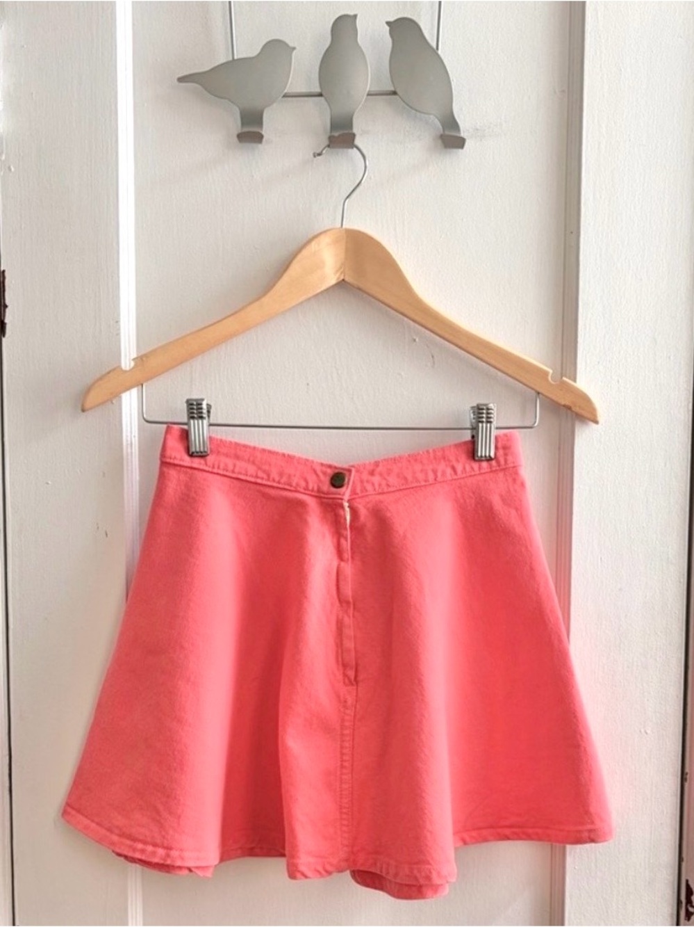 American Apparel Bright Pink Denim Circle Mini Skirt